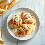 Croissant de jamón y queso con bechamel