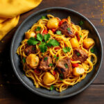 Fideos a la cazuela con costilla de cerdo