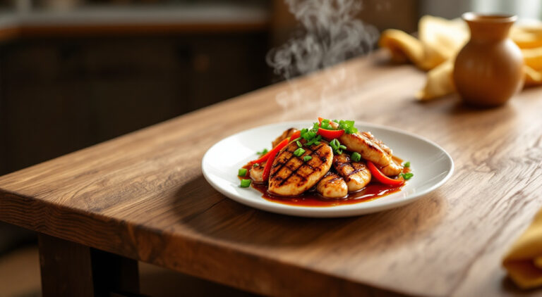 Filetes de pollo con salsa de soja