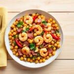 Garbanzos con sucedáneo de angulas y gambas