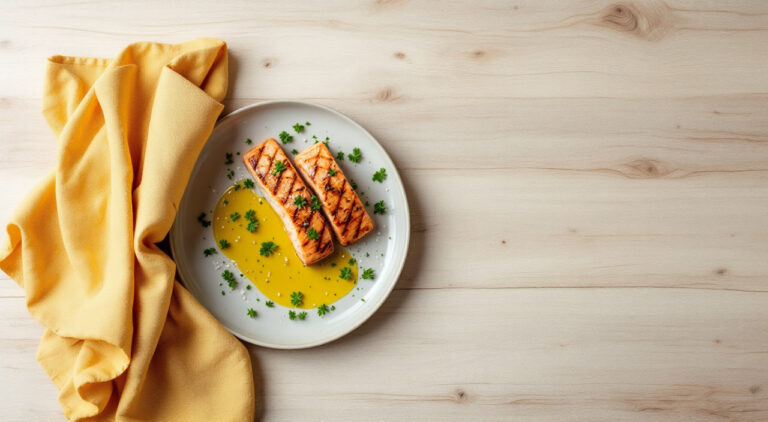 Lomo de salmón con ajo y perejil