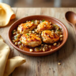 Muslos de pollo con piñones