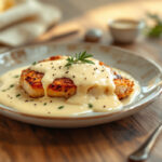 Pechuga de pavo con con salsa de queso