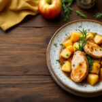 Pechugas de pavo con manzana al tomillo y romero