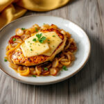 Pechugas de pollo al horno con queso y cebolla