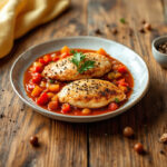 Pechugas de pollo con salsa de pimientos
