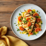 Pescado con salsa de verduras