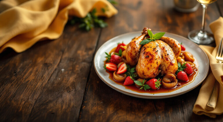 Pollo con fresas