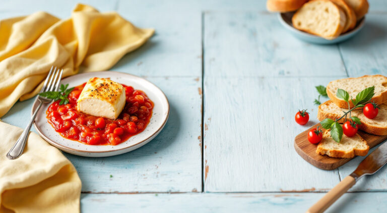 Queso de cabra al horno con mermelada o compota de tomate