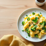 Revuelto de brocoli con nata y huevo