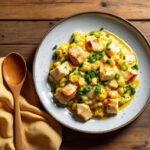 Revuelto de puerros y bacalao