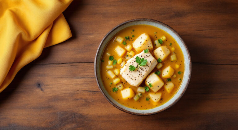 Sopa con bacalao