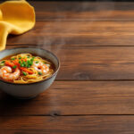 Sopa de fideos chinos con gambas
