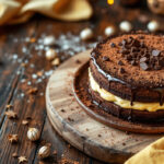 Tarta de galletas con chocolate y natillas