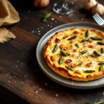 Tortilla de ajos tiernos y espárragos trigueros