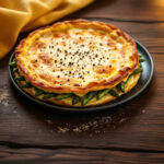 Tortilla de esparragos y queso gratinada